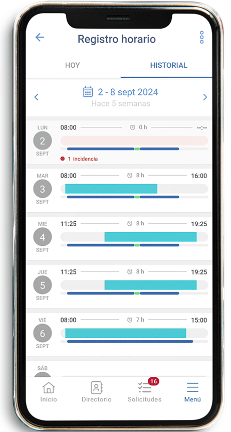 resgistro horario app Endalia